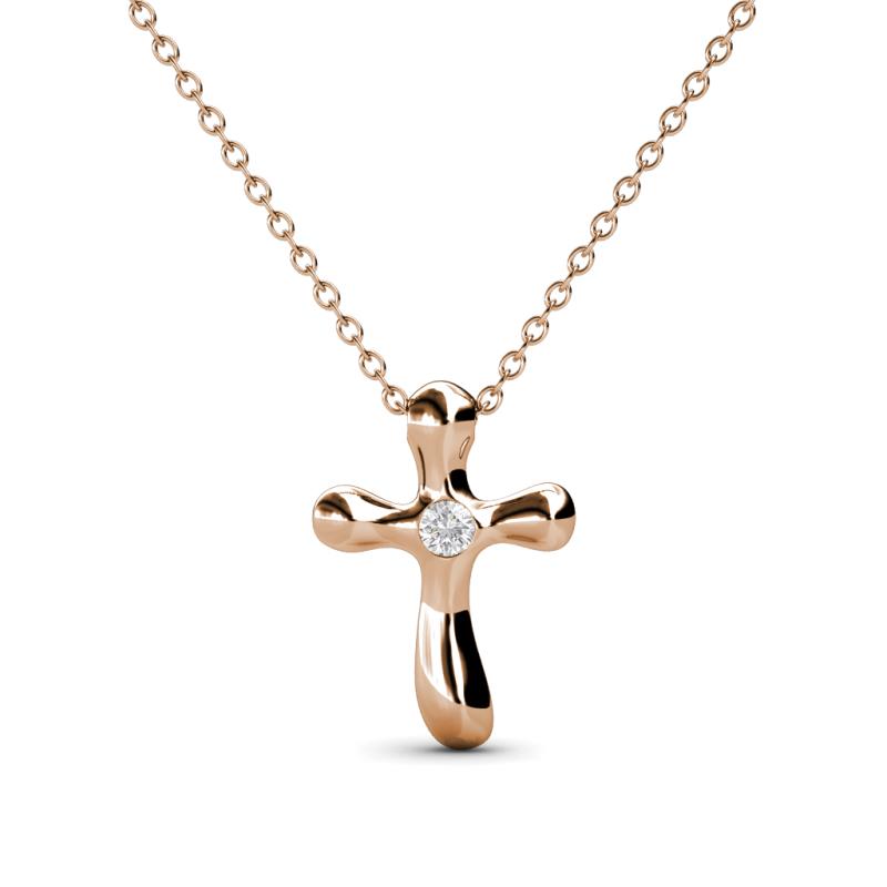 Edena Petite White Sapphire Cross Pendant 