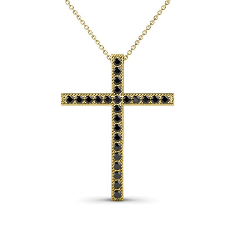 Immanuel Petite Black Diamond Cross Pendant 