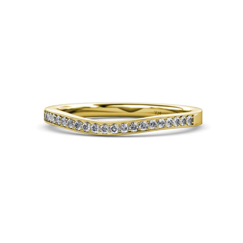 Freya Curved Wedding Band Accented Natural Diamonds 
