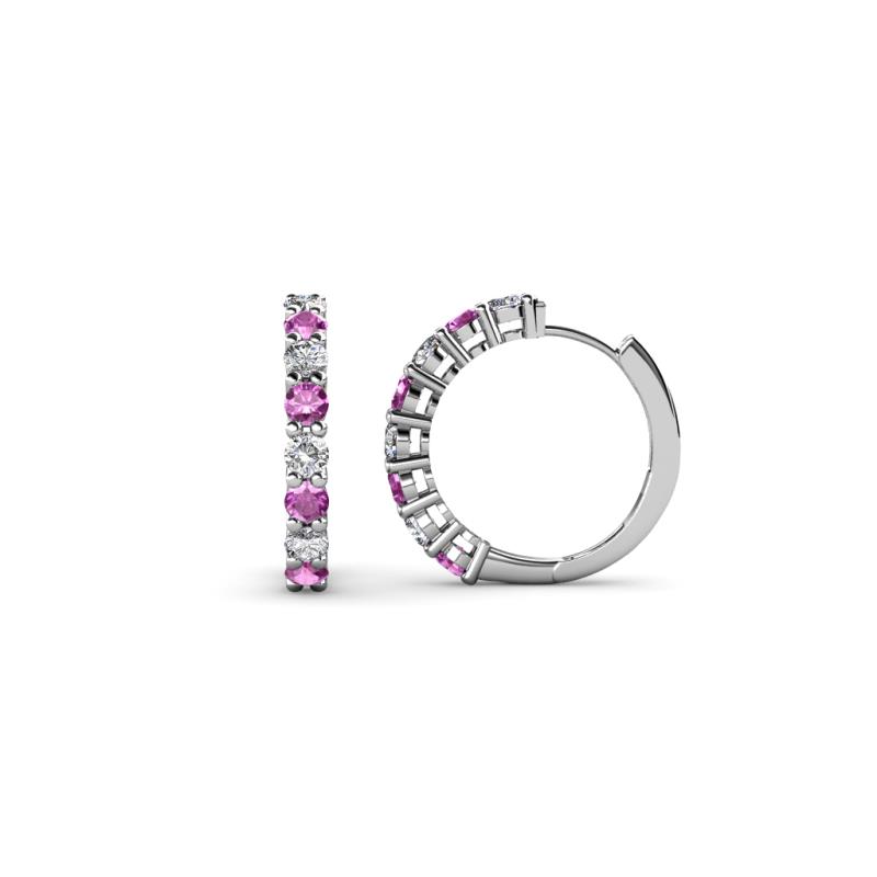 Raya Round Amethyst and Diamond Hoop Earrings 