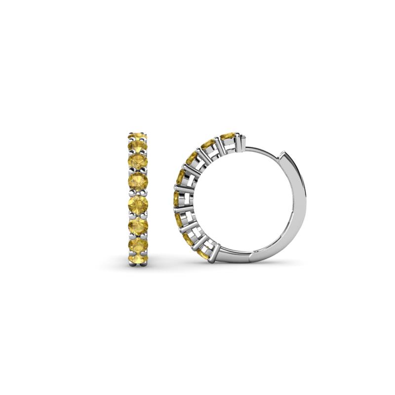 Raya Round Citrine Hoop Earrings 