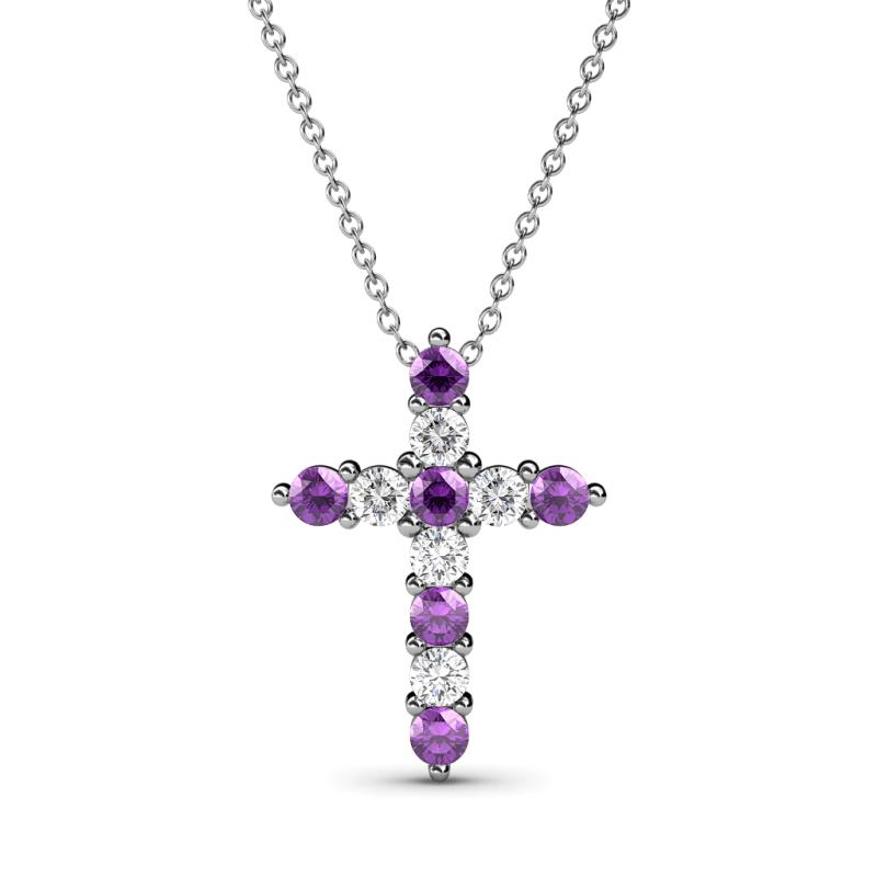 Abella Amethyst and Diamond Cross Pendant 