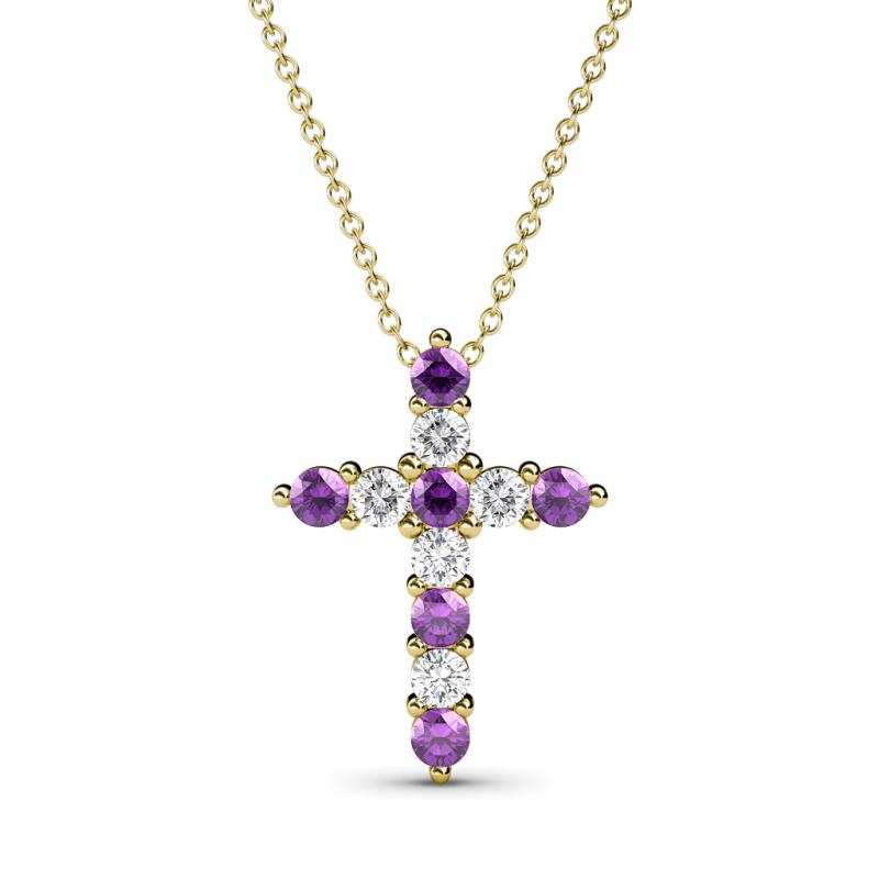 Abella Amethyst and Diamond Cross Pendant 