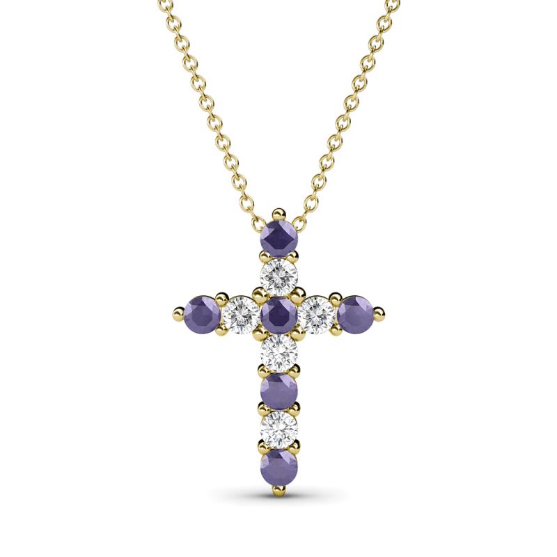 Abella Iolite and Diamond Cross Pendant 