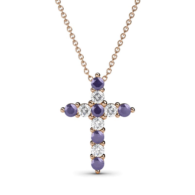 Abella Iolite and Diamond Cross Pendant 