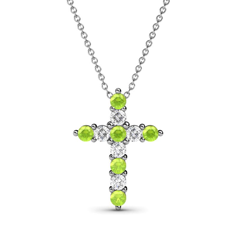 Abella Peridot and Diamond Cross Pendant 