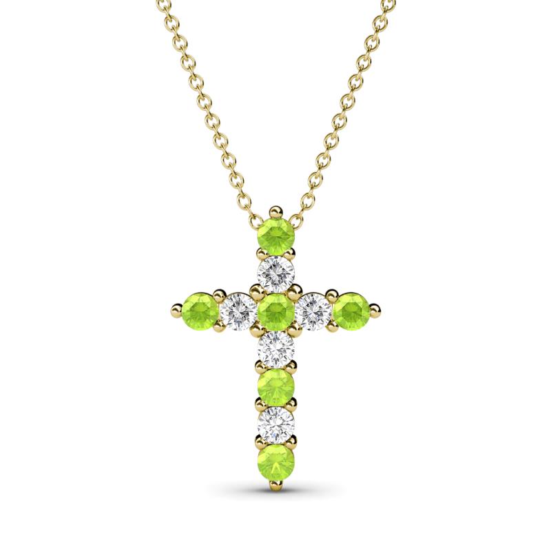 Abella Peridot and Diamond Cross Pendant 