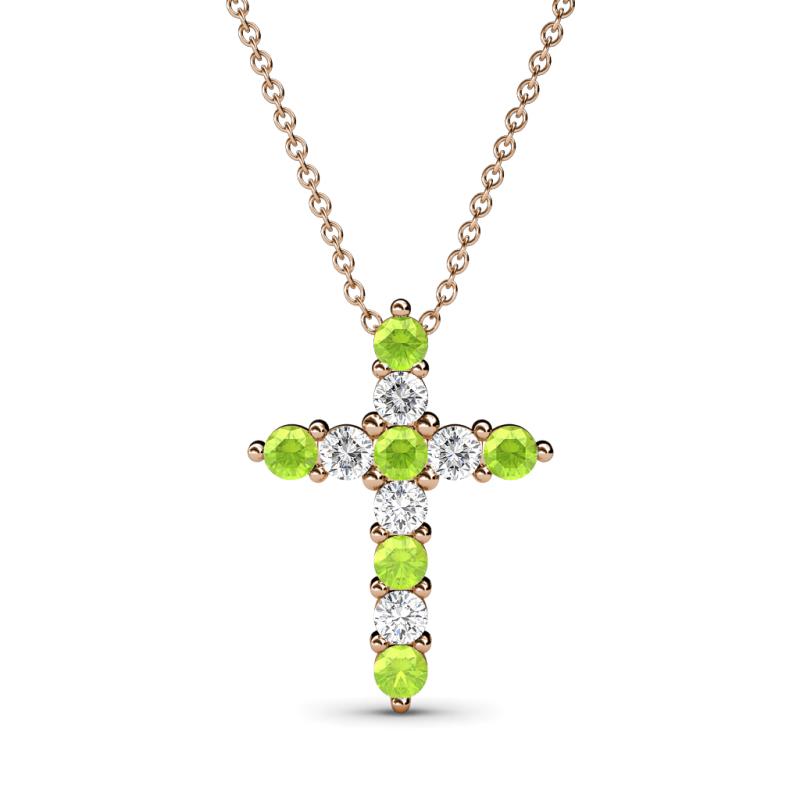 Abella Peridot and Diamond Cross Pendant 