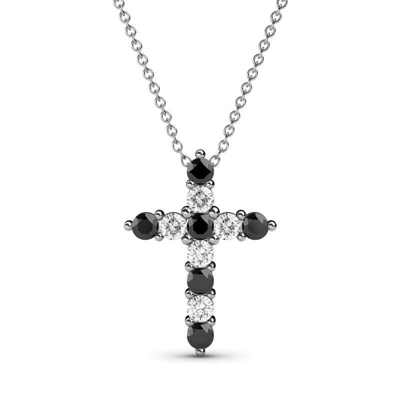 Abella Black and White Diamond Cross Pendant 