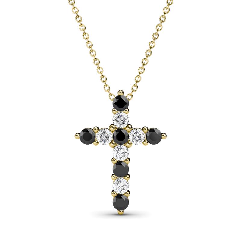 Abella Black and White Diamond Cross Pendant 