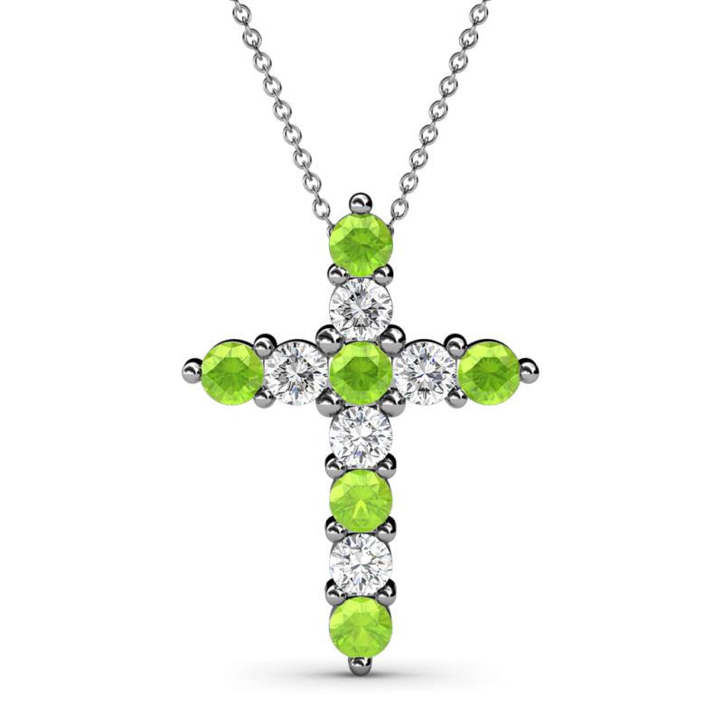 Abella Peridot and Diamond Cross Pendant 