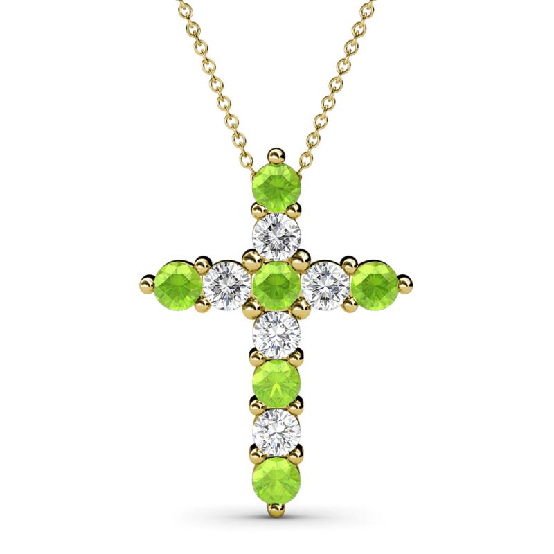 Abella Peridot and Diamond Cross Pendant 