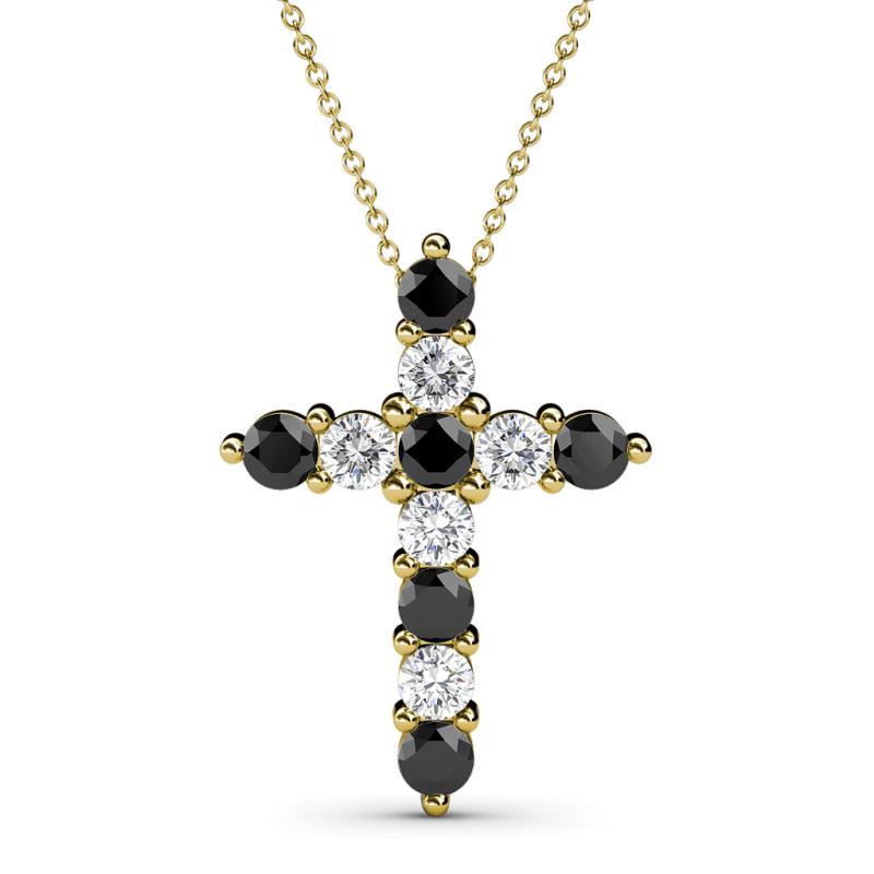 Abella Black and White Diamond Cross Pendant 