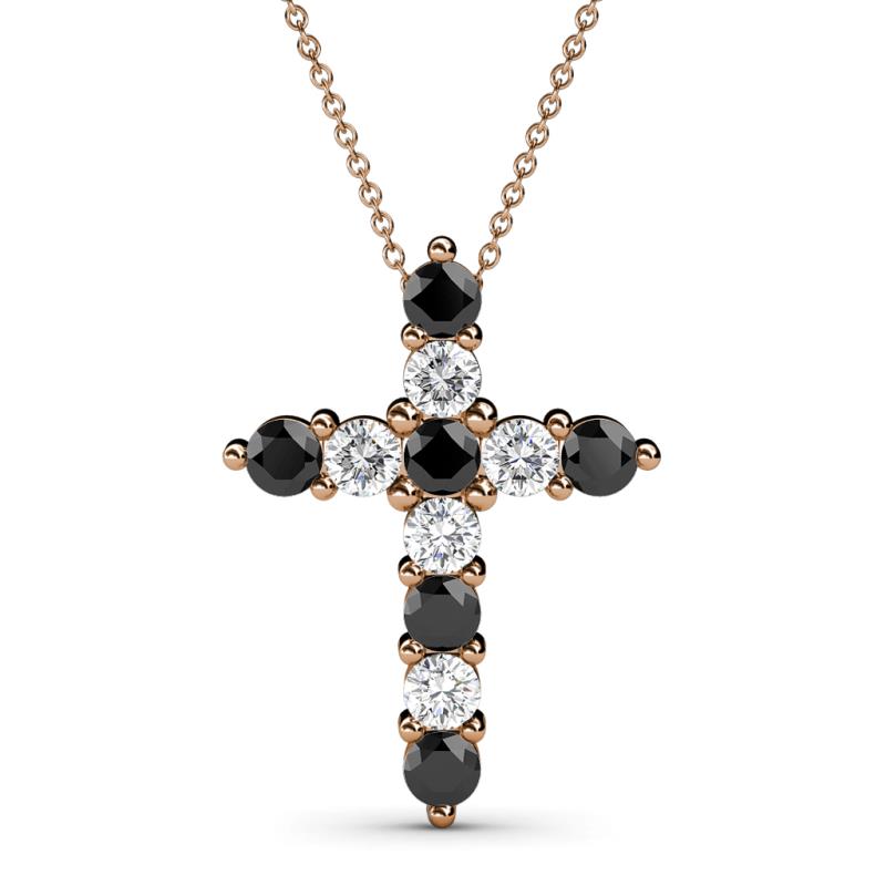 Abella Black and White Diamond Cross Pendant 