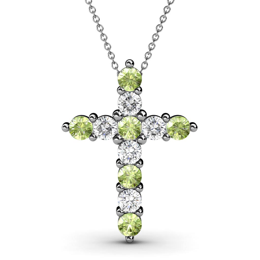 Abella Peridot and Diamond Cross Pendant 