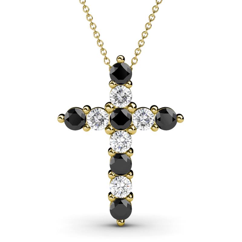 Abella Black and White Diamond Cross Pendant 