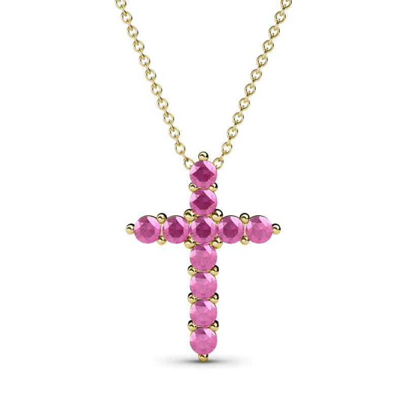 Abella Pink Sapphire Cross Pendant 