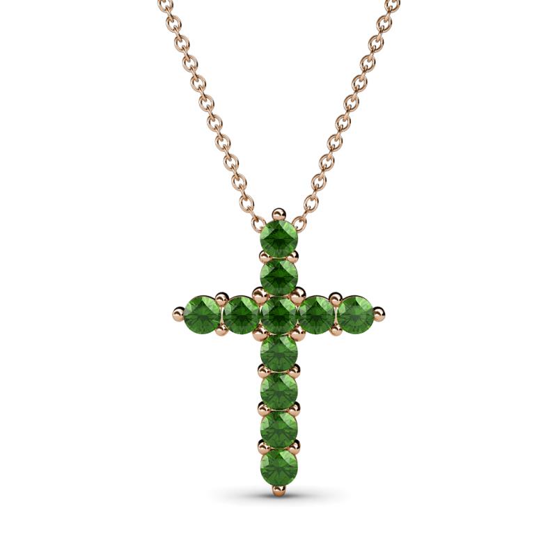 Abella Green Garnet Cross Pendant 