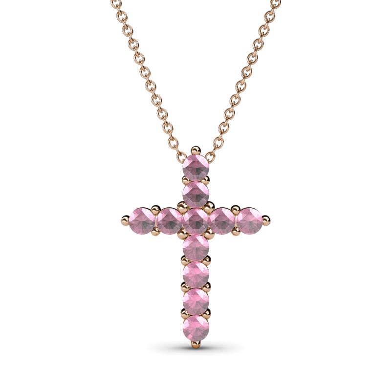 Abella Pink Tourmaline Cross Pendant 