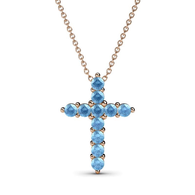 Abella Blue Topaz Cross Pendant 