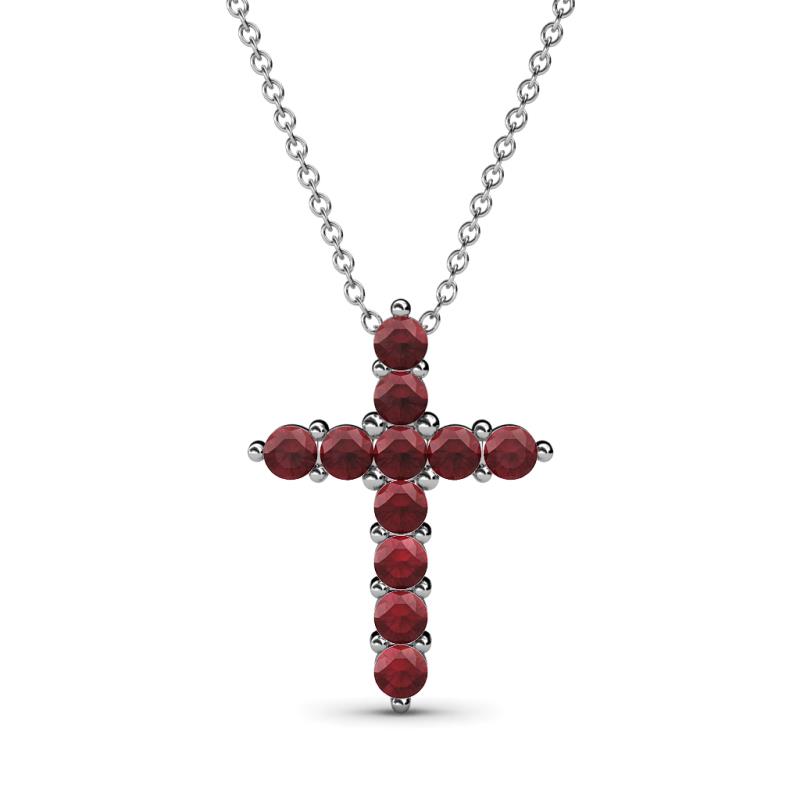 Abella Red Garnet Cross Pendant 