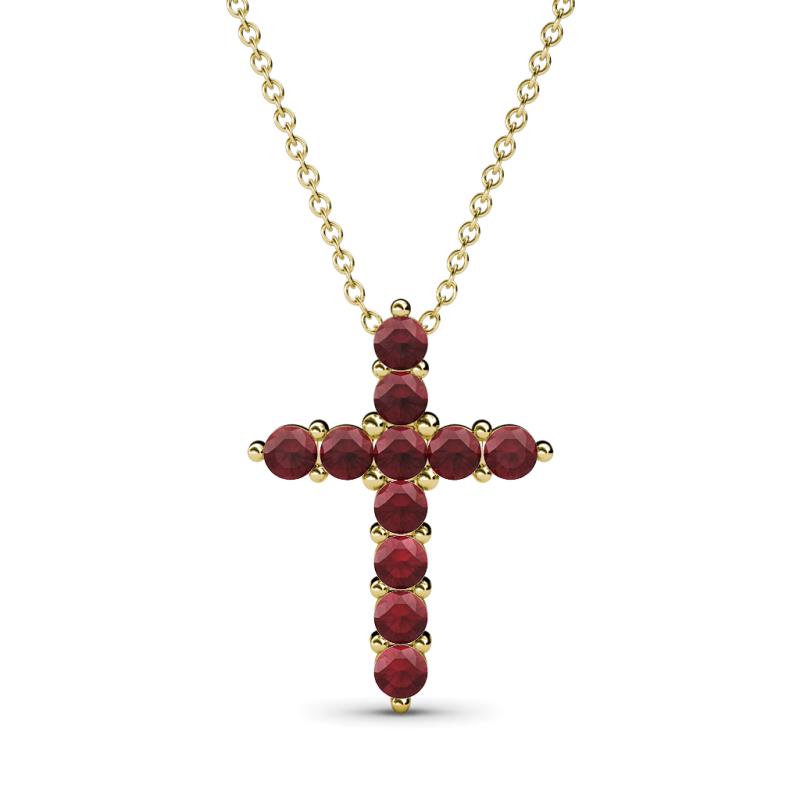 Abella Red Garnet Cross Pendant 