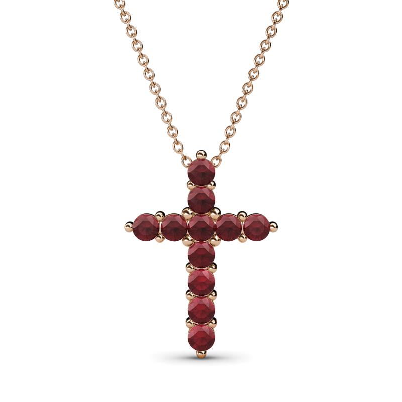 Abella Red Garnet Cross Pendant 