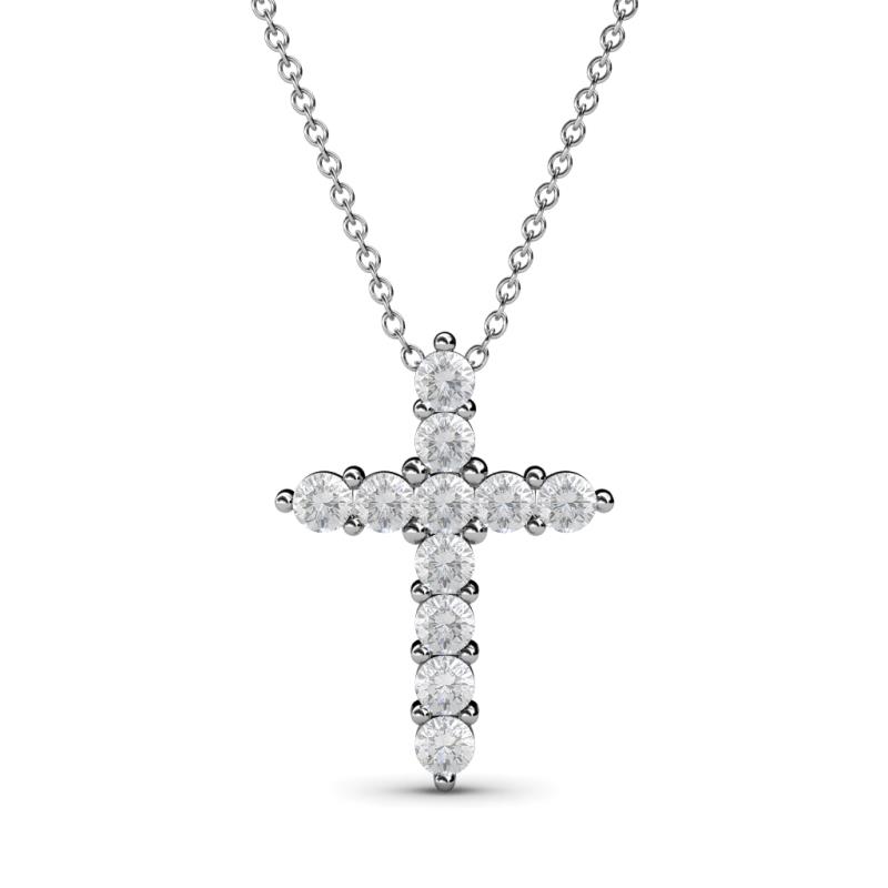 Abella White Sapphire Cross Pendant 