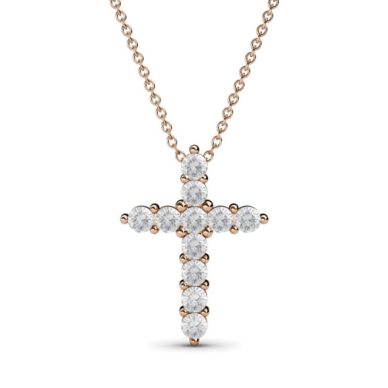 Abella White Sapphire Cross Pendant 
