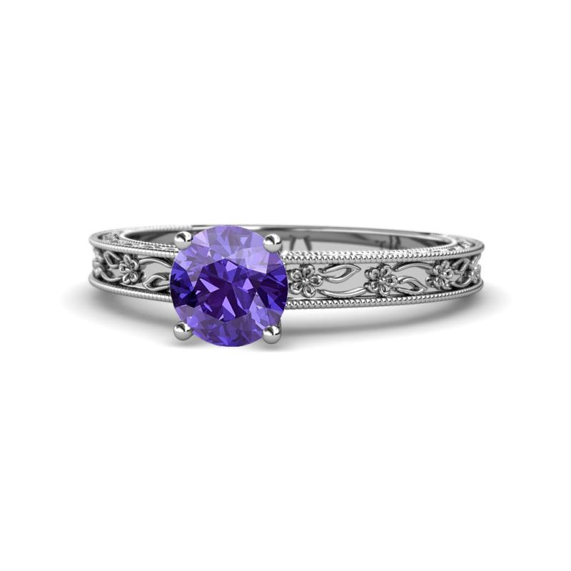 Florie Classic 6.50 mm Round Iolite Solitaire Engagement Ring 
