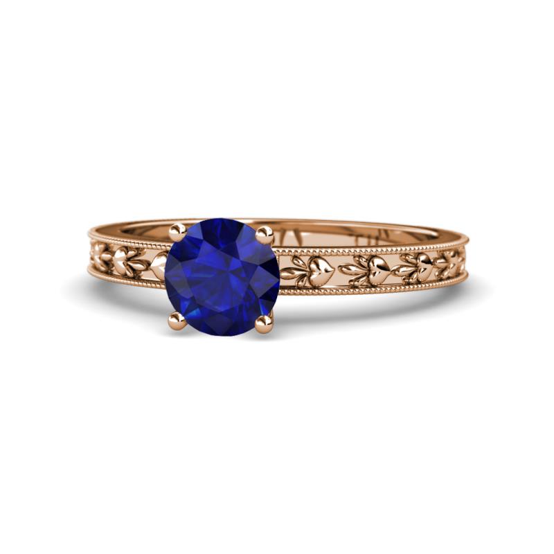 Niah Classic 6.00 mm Round Blue Sapphire Solitaire Engagement Ring 