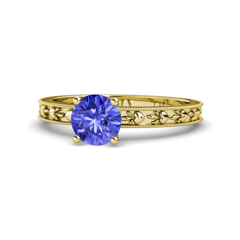 Niah Classic 6.50 mm Round Tanzanite Solitaire Engagement Ring 