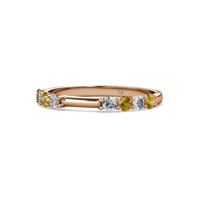 Alicia 2.60 mm Citrine and Diamond 8 Stone Wedding Band 