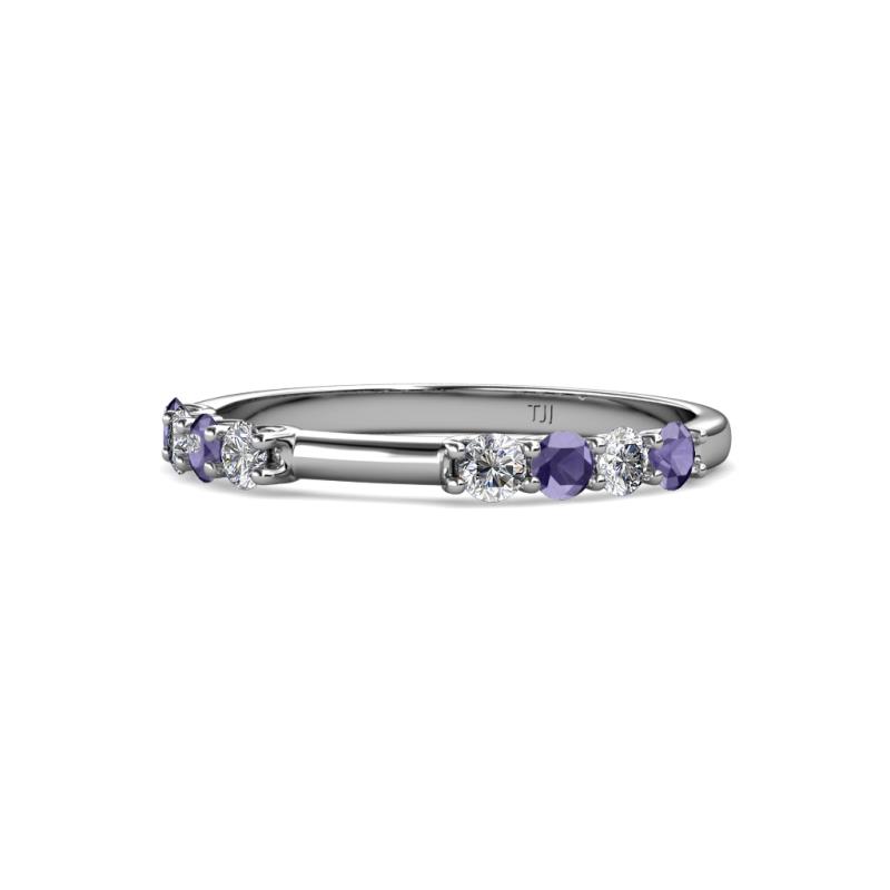 Alicia 2.60 mm Iolite and Diamond 8 Stone Wedding Band 