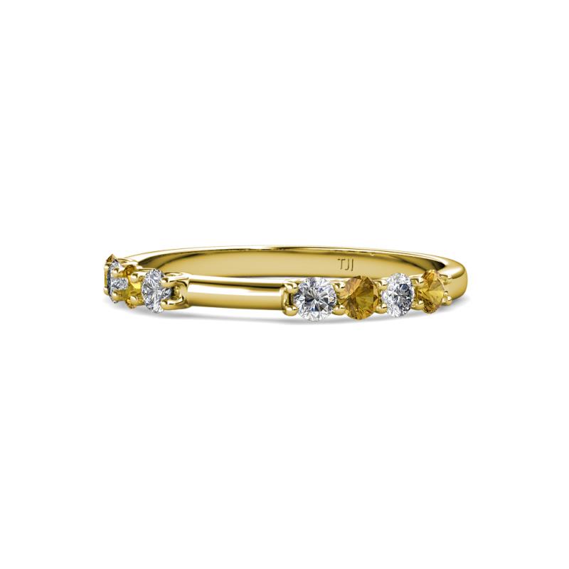 Alicia 2.60 mm Citrine and Diamond 8 Stone Wedding Band 