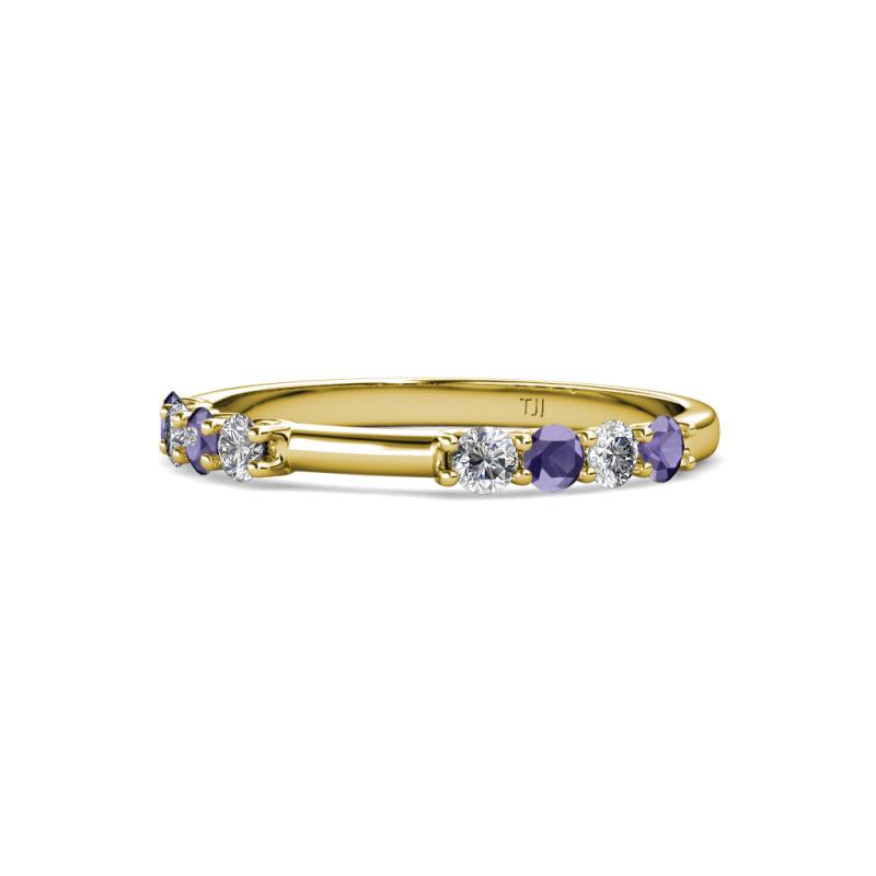 Alicia 2.60 mm Iolite and Diamond 8 Stone Wedding Band 