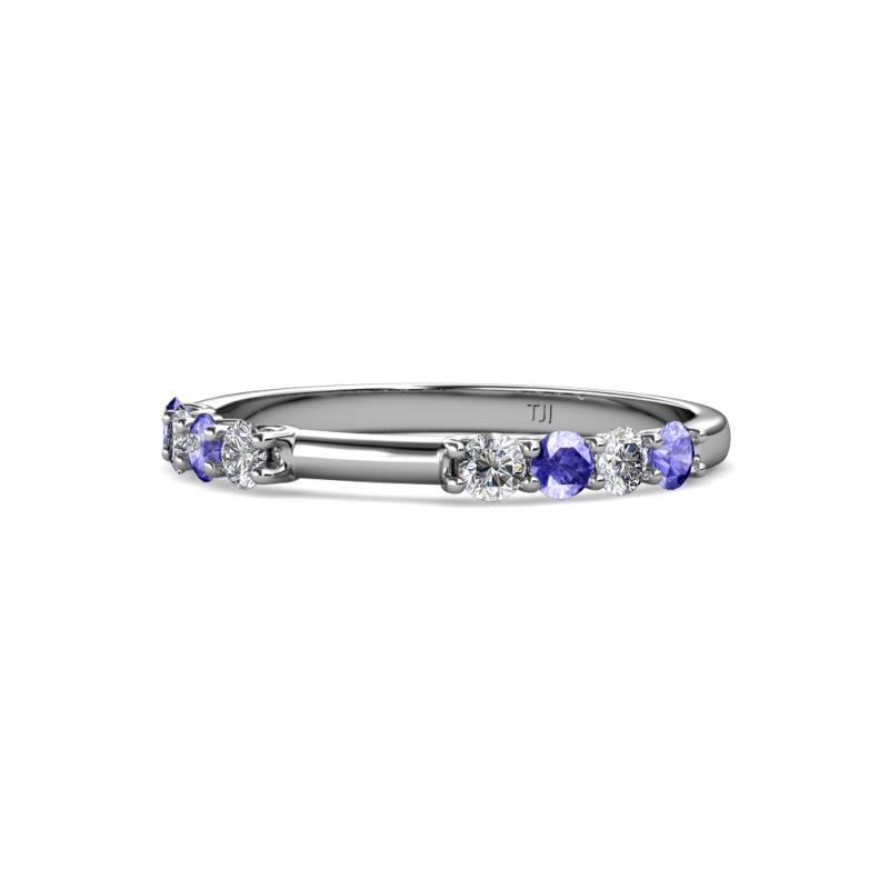 Alicia 2.60 mm Tanzanite and Diamond 8 Stone Wedding Band 