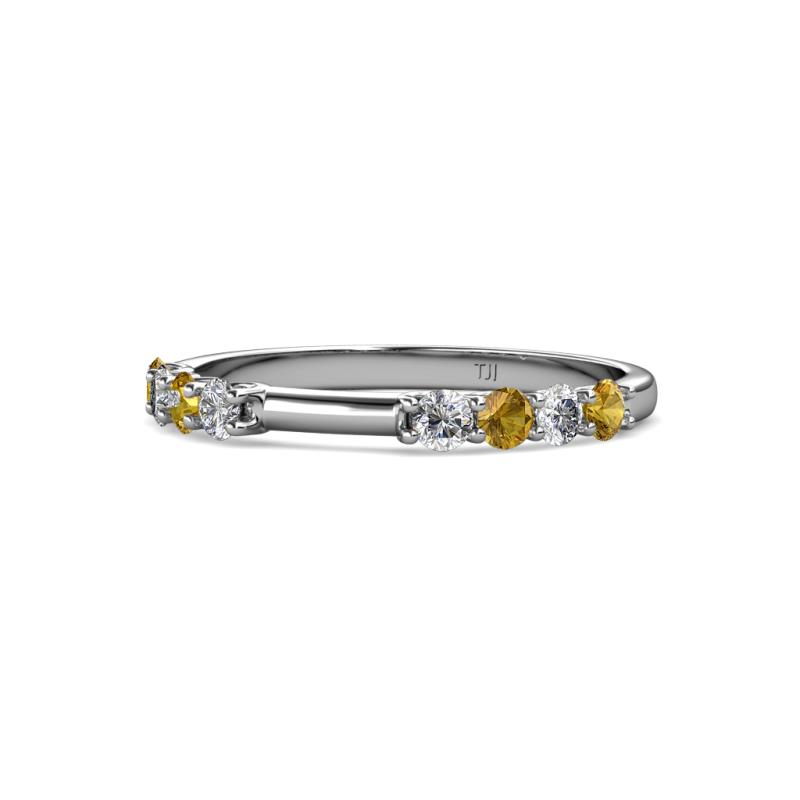 Alicia 2.60 mm Citrine and Diamond 8 Stone Wedding Band 