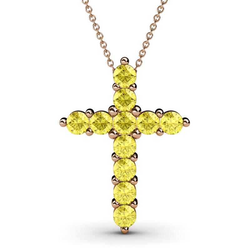 Abella Yellow Sapphire Cross Pendant 