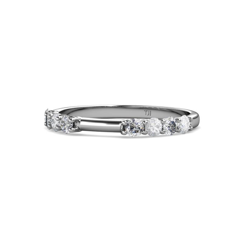 Alicia 2.60 mm White Sapphire and Diamond 8 Stone Wedding Band 