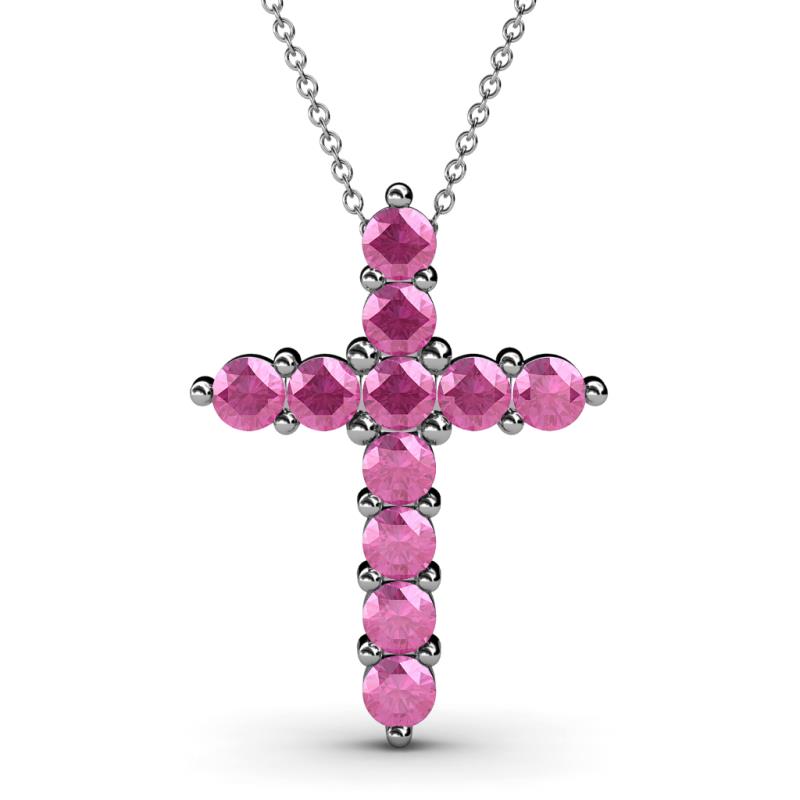 Abella Pink Sapphire Cross Pendant 