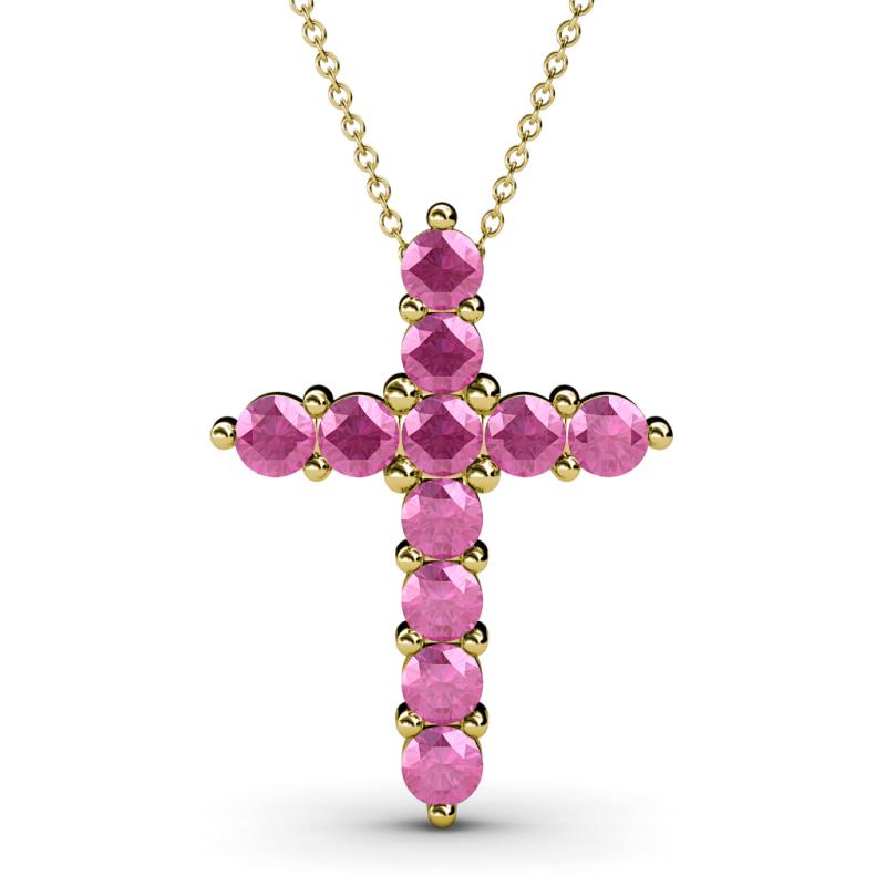 Abella Pink Sapphire Cross Pendant 