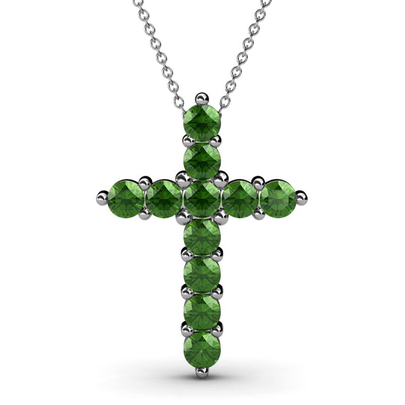 Abella Green Garnet Cross Pendant 