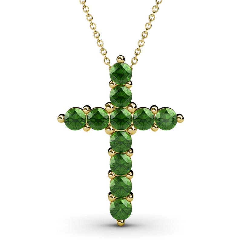 Abella Green Garnet Cross Pendant 