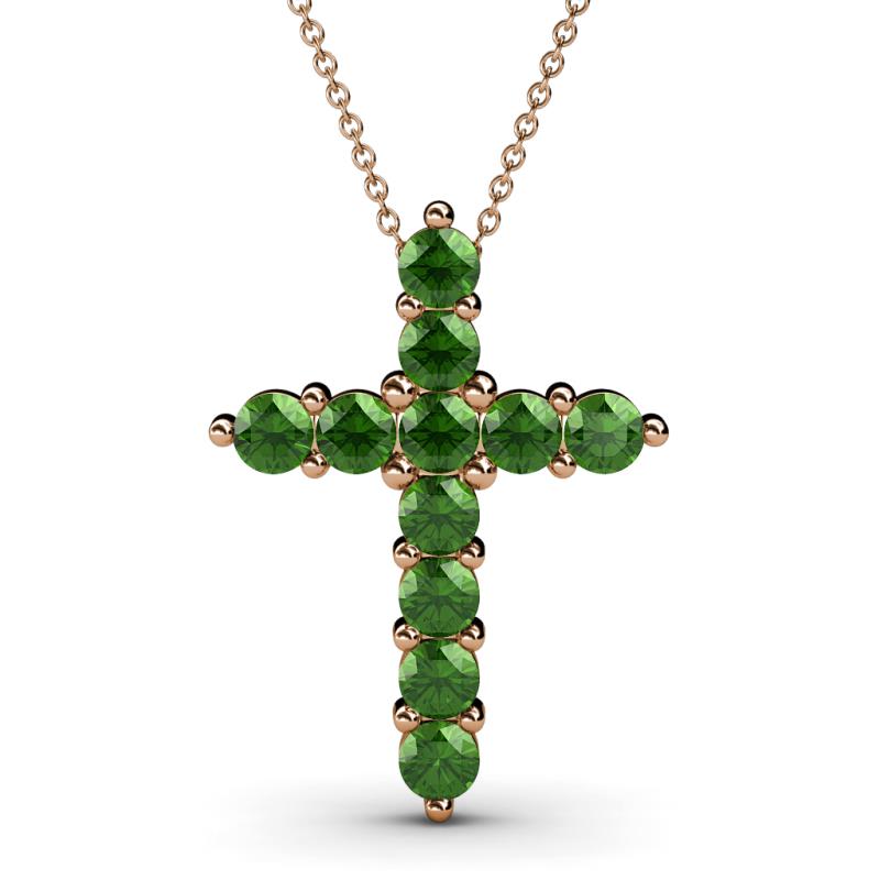 Abella Green Garnet Cross Pendant 