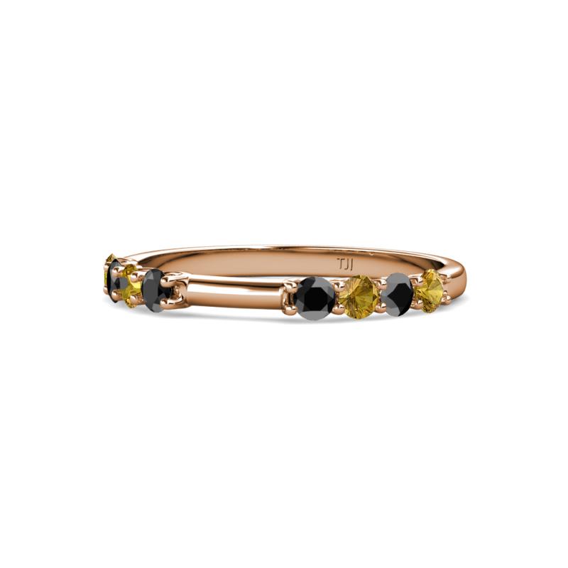 Alicia 2.60 mm Citrine and Black Diamond Wedding Band 