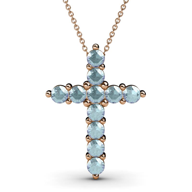 Abella Aquamarine Cross Pendant 