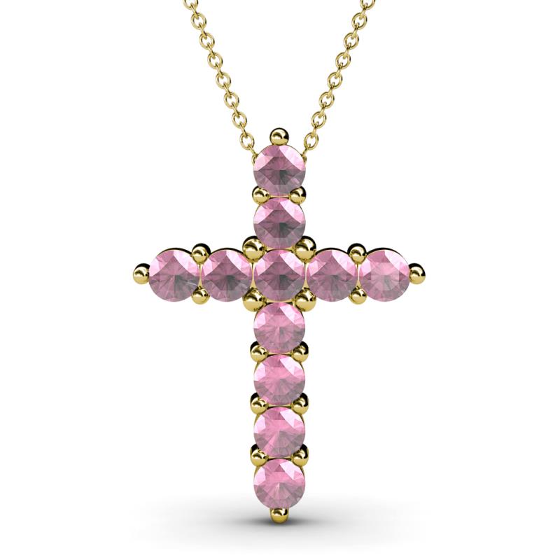 Abella Pink Tourmaline Cross Pendant 
