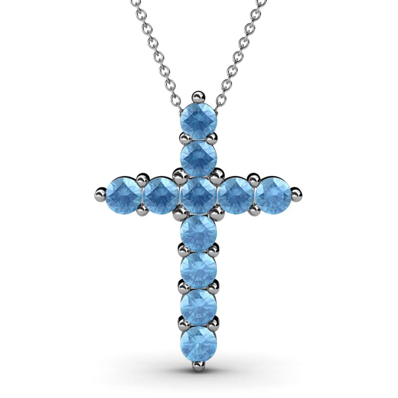 Abella Blue Topaz Cross Pendant 