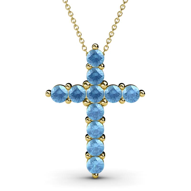 Abella Blue Topaz Cross Pendant 